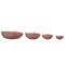 Hello Honey Hand-Painted Stoneware Strawberry Shaped Nesting Bowls, Pink and Green